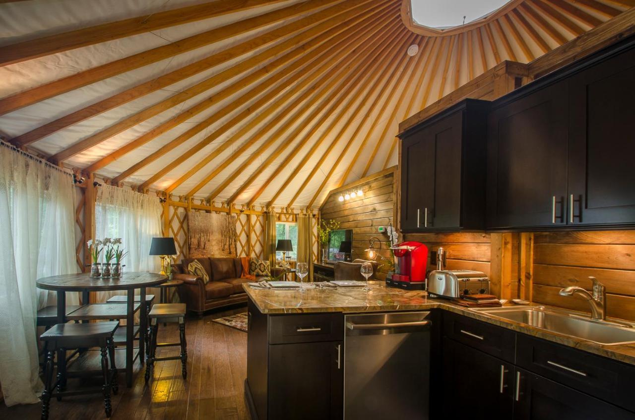 Spring Ridge Luxury Yurt - Creekside Glamping With Private Hot Tub Villa Topton Buitenkant foto